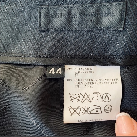 Costume National Chevron Texture Black Pencil Skirt Size Medium - Picture 7 of 7